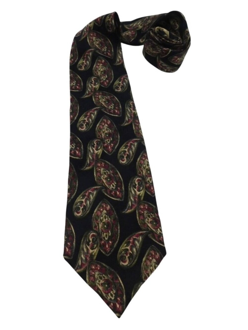 Valentino Cravatte Paisley Silk Tie Navy Blue Made In Italy 56" x 4" Ornate